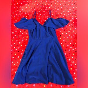 Elegant Blue Off-Shoulder Dress